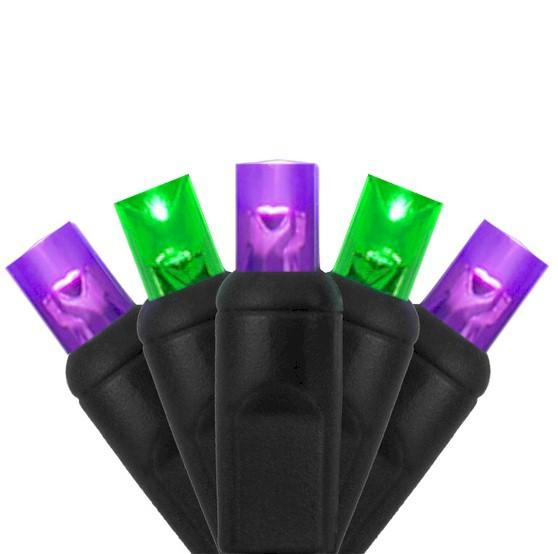 70 Purple & Green on Black Wire - Premium - LED Christmas Lights - Forever LED Christmas Lights