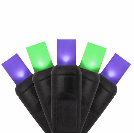 50 Frosted Purple & Lime Green on Black Wire - Premium - LED Christmas Lights - Forever LED Christmas Lights