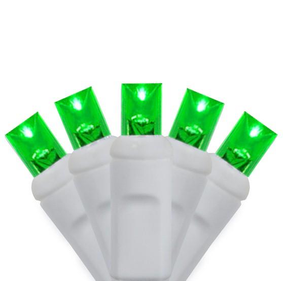 70 Green on White Wire 5mm Wide Angle Lens - Premium - LED Christmas Lights - Forever LED Christmas Lights