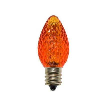 Clearance C7 Faceted Orange LED Bulbs