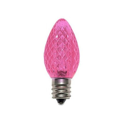 Clearance C7 Faceted Pink LED Bulbs
