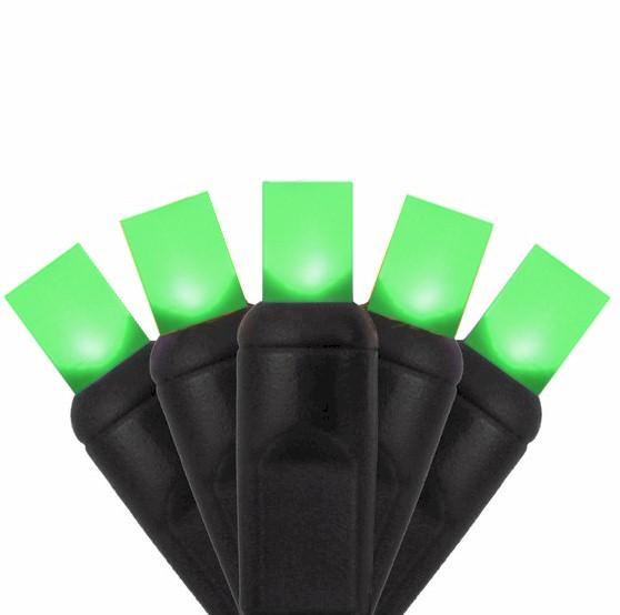 50 Frosted Lime Green on Black Wire - Premium - LED Christmas Lights - Forever LED Christmas Lights