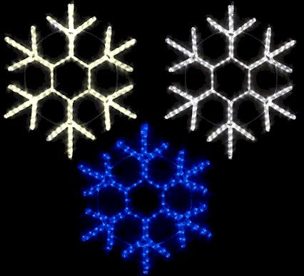 12" LED Snowflakes Blue - White - Warm White