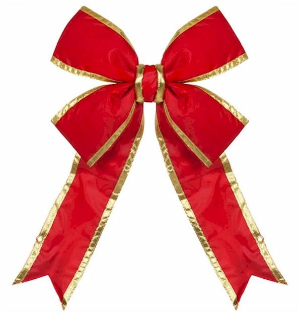 Red with Gold Trim Structural 3D Nylon or Velvet Bow