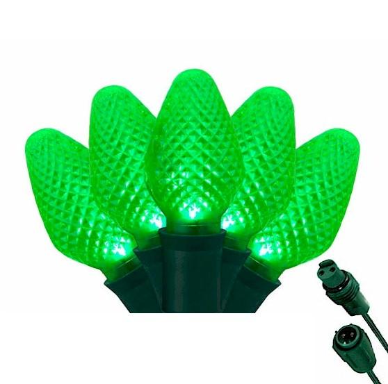 C7 Green 25 LED Tree Lights – Commercial String Lights - Forever LED Christmas Lights