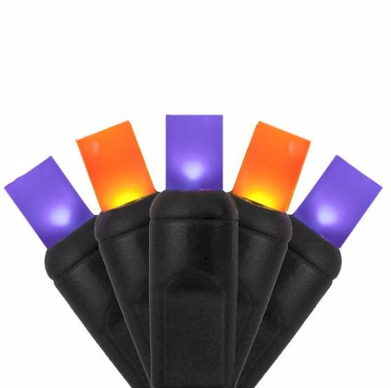 50 Frosted Purple & Orange on Black Wire - Premium - LED Christmas Lights - Forever LED Christmas Lights